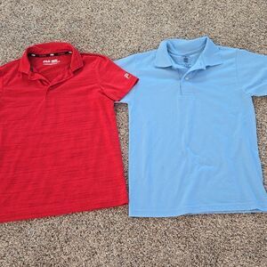 Boys Red Fila Sport Polo Shirt Blue Shortsleeve Polo
